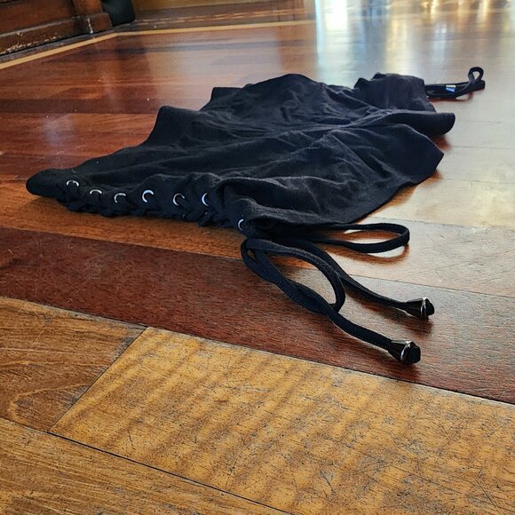 Forever 21 Black Lace-Up High Waisted Stretch Shorts Size Medium - Picture 10 of 11